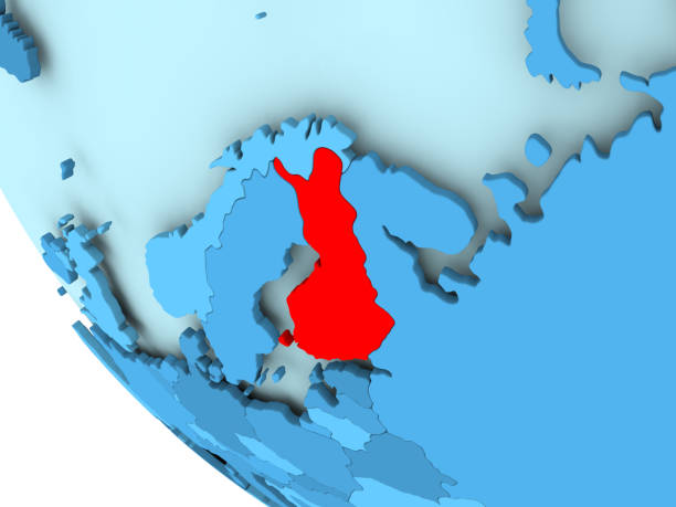istock Finland on blue political globe 855737998