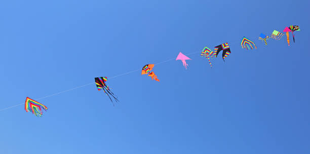 istock Kites fly high in the sky in summer 855741046