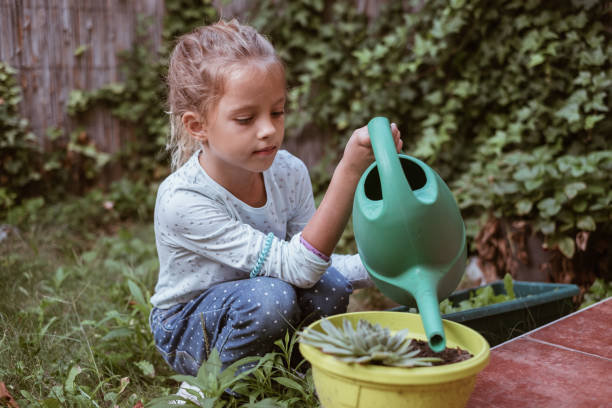 istock The girl cares about the plants 855746220