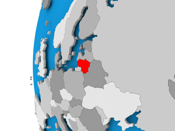 istock Map of Lithuania on political globe 855746342