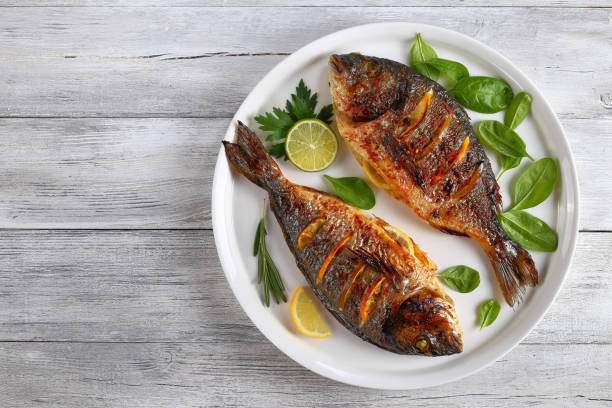 istock delicious grilled dorado on white plate 855753072