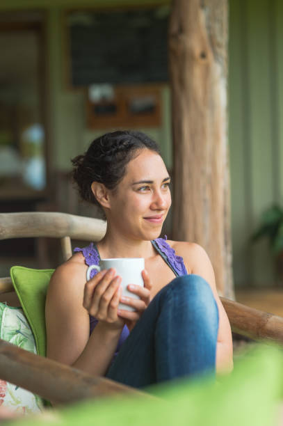 istock Solitude with coffee in Hawaii hotel lobby 855755442