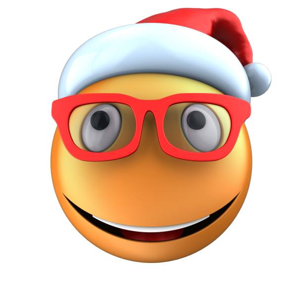 istock 3d orange emoticon smile with christmas hat 855755736
