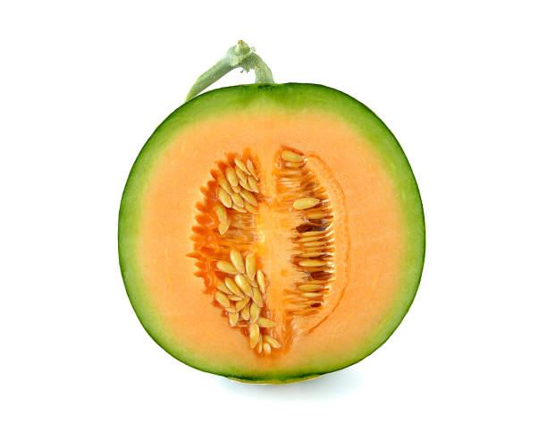 istock cantaloupe melon isolated on the white background 855755898
