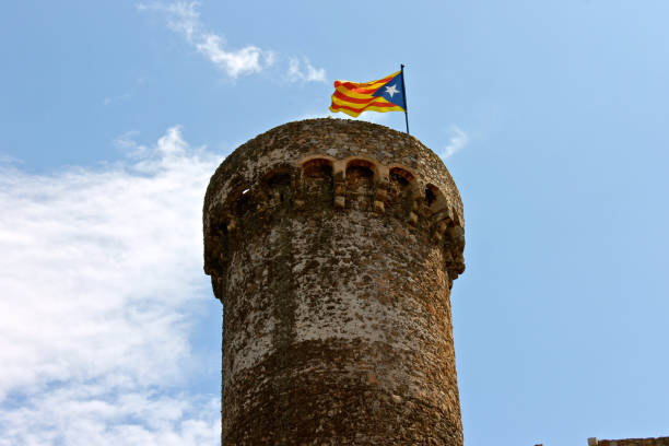 istock Senyera estelada, Tossa de Mar, Catalonia, Spain 855756086