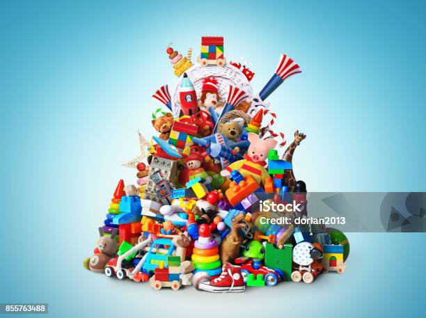 Huge Pile Of Toys Stock Photo - Download Image Now - Toy, Stack, Gift