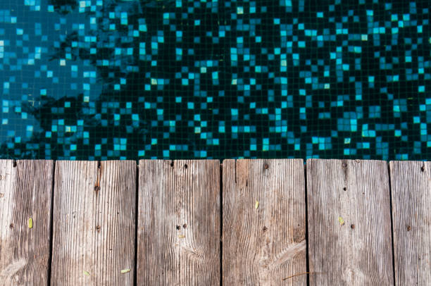 istock wood floor beside pool background 855766714