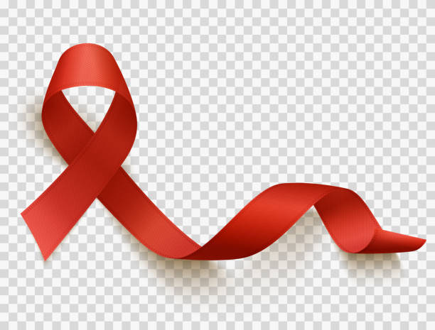 dünya aids günü - red ribbon stock illustrations