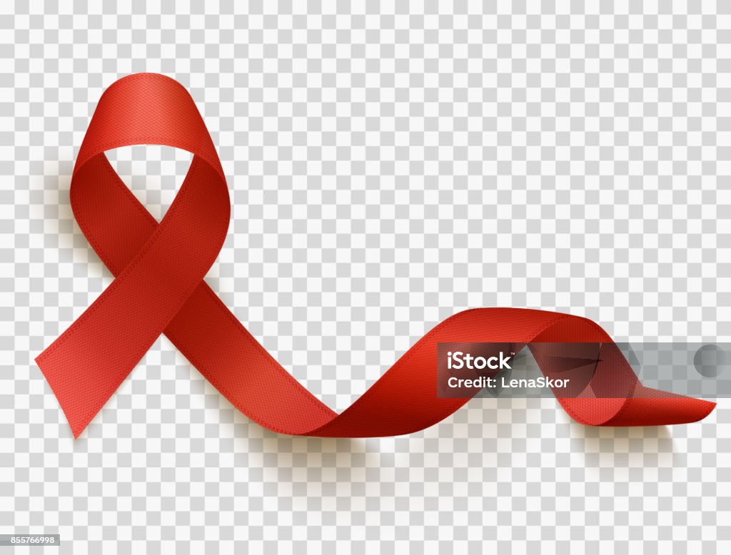 World aids day Realistic red ribbon, world aids day symbol, 1 december, vector illustration Award Ribbon stock vector