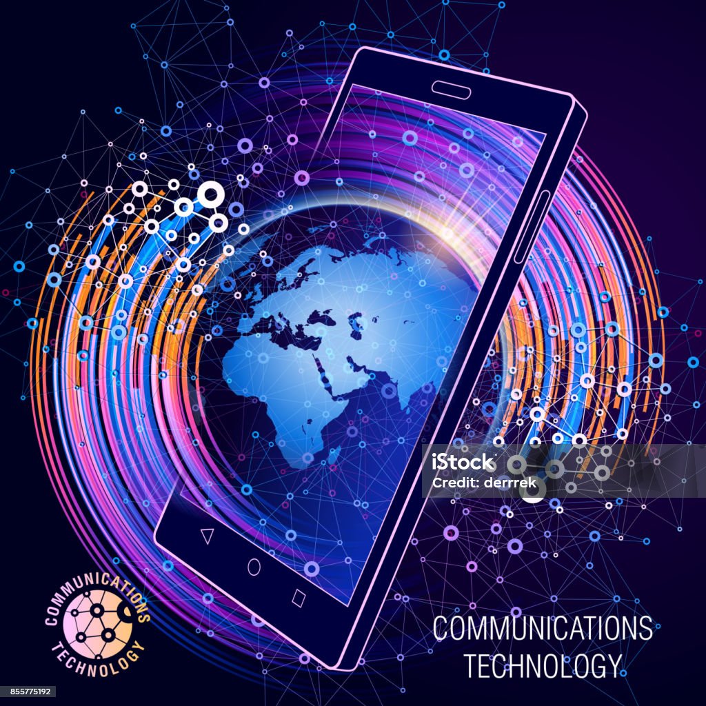 Technology In Communication Smart Phone Communications Technology Stock Illustration - Download ...