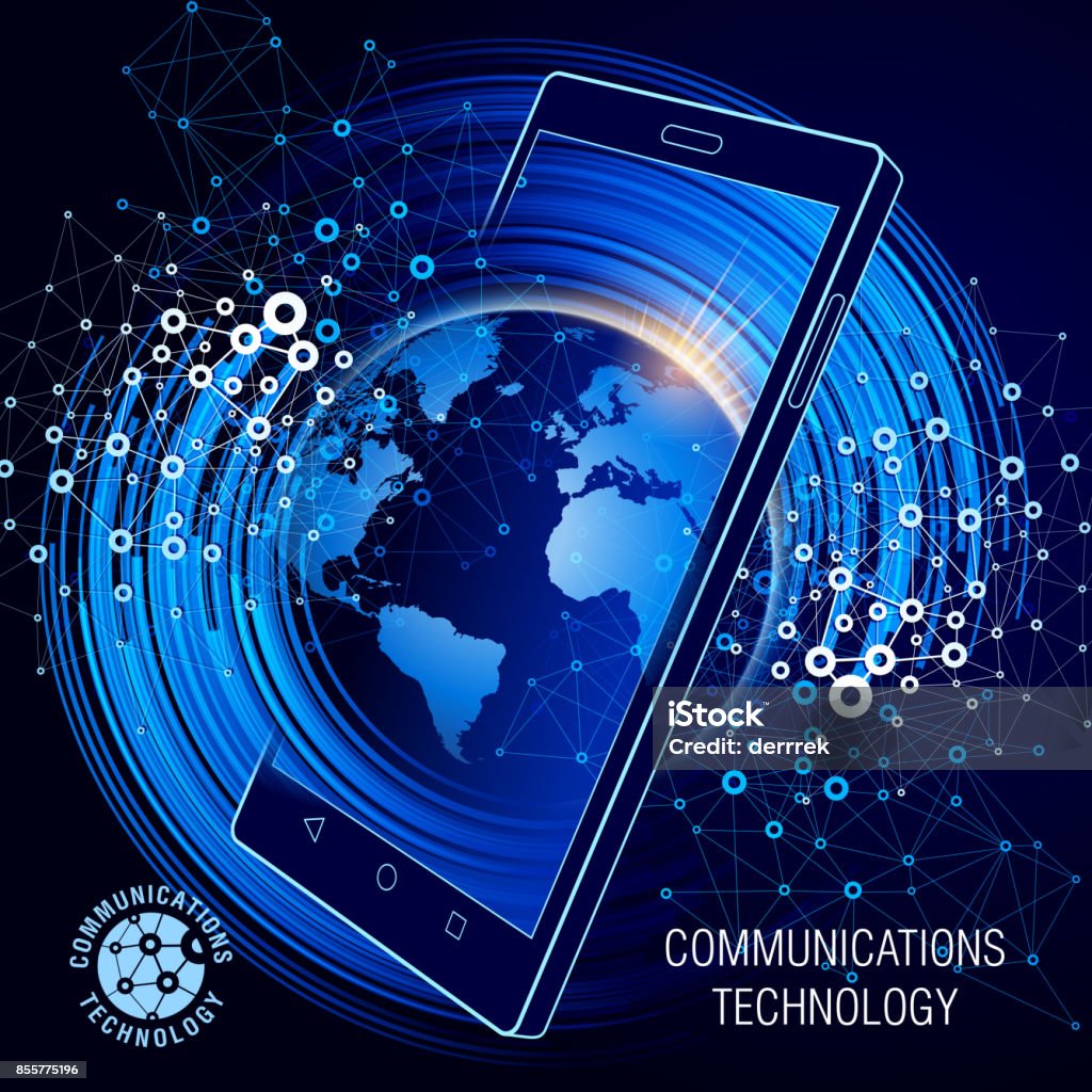 Technology In Communication Smart Phone Communications Technology Stock Illustration - Download ...