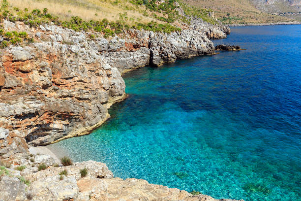 istock Sea bay in Zingaro Park, Sicily, Italy 855786374