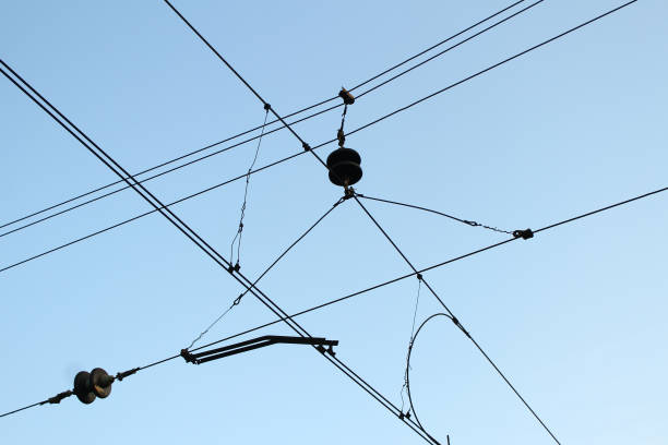 istock Railway road view of wires. 855796142