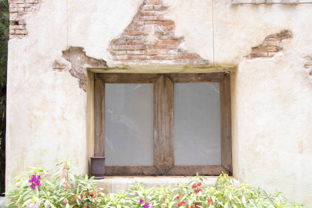 Vintage the wooden windows. - fotografia de stock