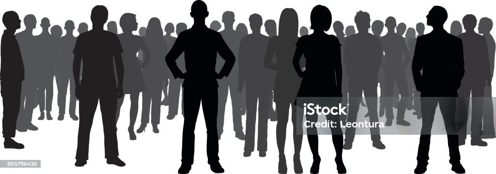 Crowd (All People Are Complete and Moveable) Crowd of people. All people are complete, moveable and highly detailed. Crowd of People stock vector