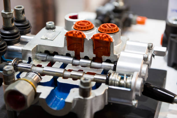 istock Cross Section of Hydraulic Control valve 855799616