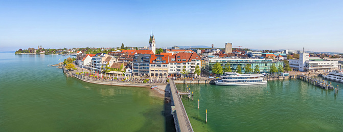 Panoramic cityscape of Friedrichshafen, Baden-Wurttemberg, Germany