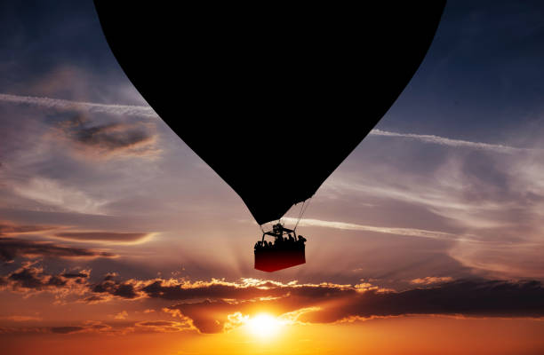 istock Balloon silhouette in the sunset 855800344