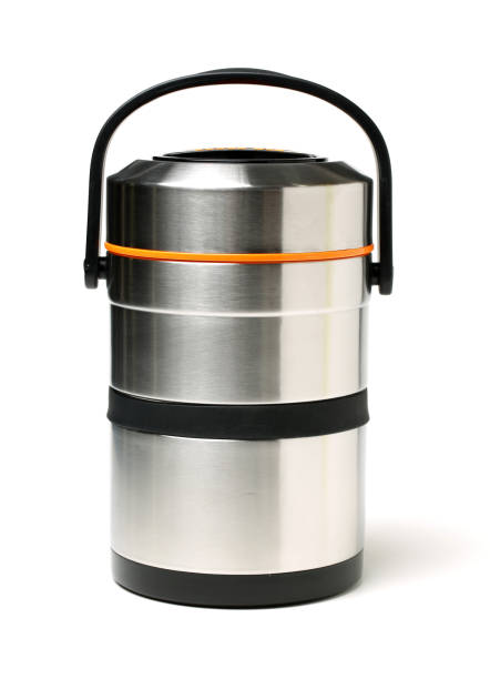 istock Metal carrier tiffin on white background 855807606