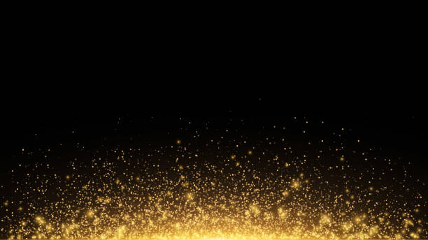 istock Abstract golden lights with backlight. Flying magical golden dust and glare. Festive Christmas background. Golden Rain. Vector illustration 855808240