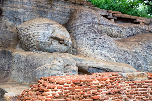 istock The reclining image of Buddha in Gal Vihara 855808862