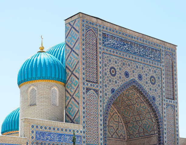 istock Mosque with a beautiful dome and minaret. 855814882