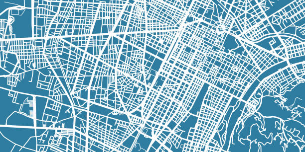 illustrazioni stock, clip art, cartoni animati e icone di tendenza di mappa vettoriale dettagliata di torino, scala 1:30 000, italia - torino