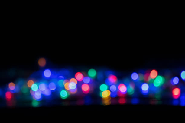 Blurred and defocused christmas colorful lights abstract background