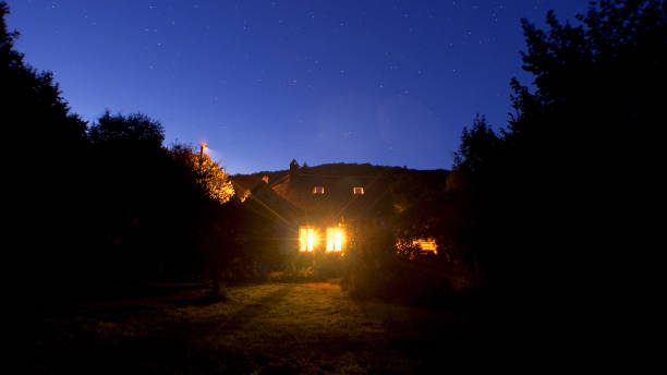 istock Rural house and night sky 855828918