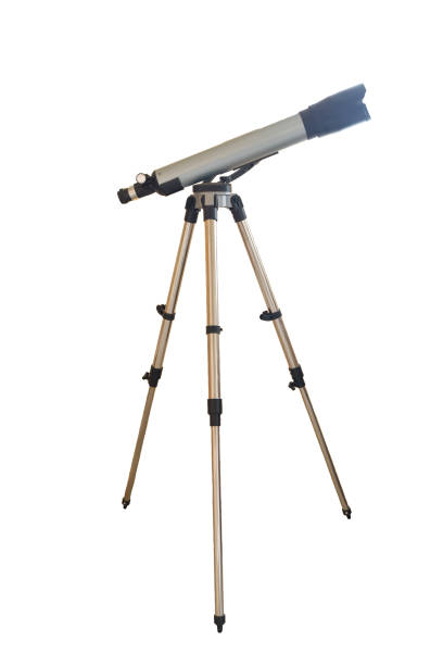 istock Small domestic telescope isolated on white background 855835846