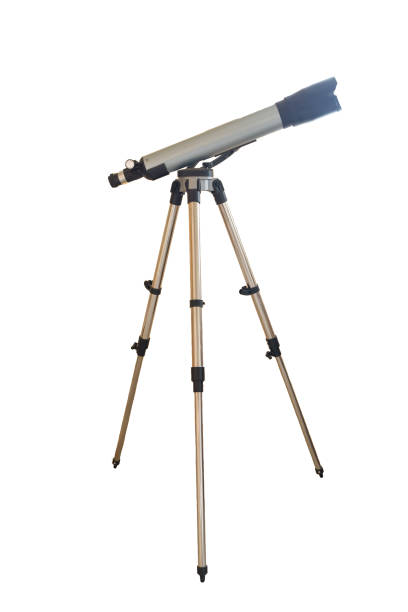 mały teleskop domowy wyizolowany na białym tle - focus binoculars spy eyesight zdjęcia i obrazy z banku zdjęć