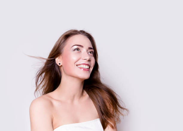 istock Young beautiful woman Happy smile laughing Studio portrait 855838706