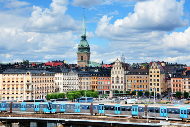 gamla stan - stockholm panoramic bridge city foto e immagini stock