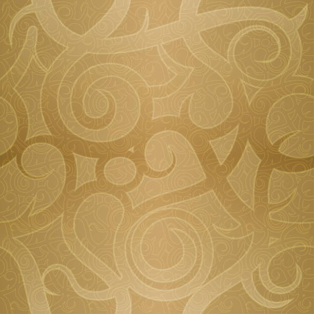 istock Seamless vintage festive vector pattern with spiral elements. Imitation of golden decorative luxury paper. 855844806