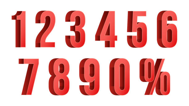 istock 3D Red Discount Numbers Vector. Percent. Numbers From 0 to 9. Percentage Icon Set In 3D Style. Isolated On white Illustration 855848408