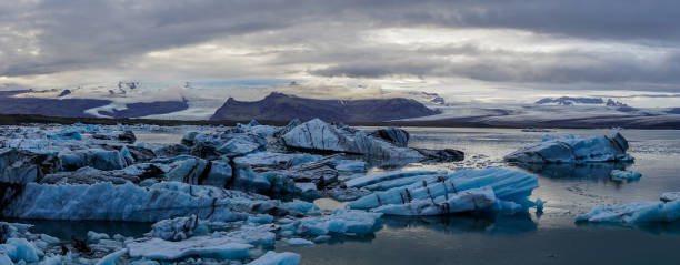 istock Glacial icebergs at dusk 855848570