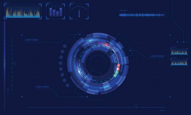 hud-display-elemente, forex graph - hud grafische benutzeroberfläche stock-grafiken, -clipart, -cartoons und -symbole