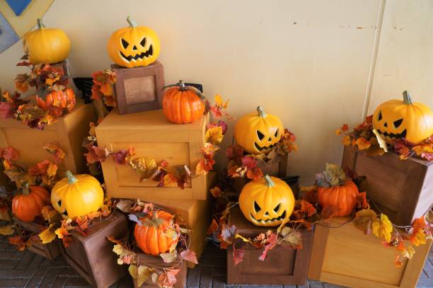 halloween - squash pumpkin orange japanese fall foliage imagens e fotografias de stock