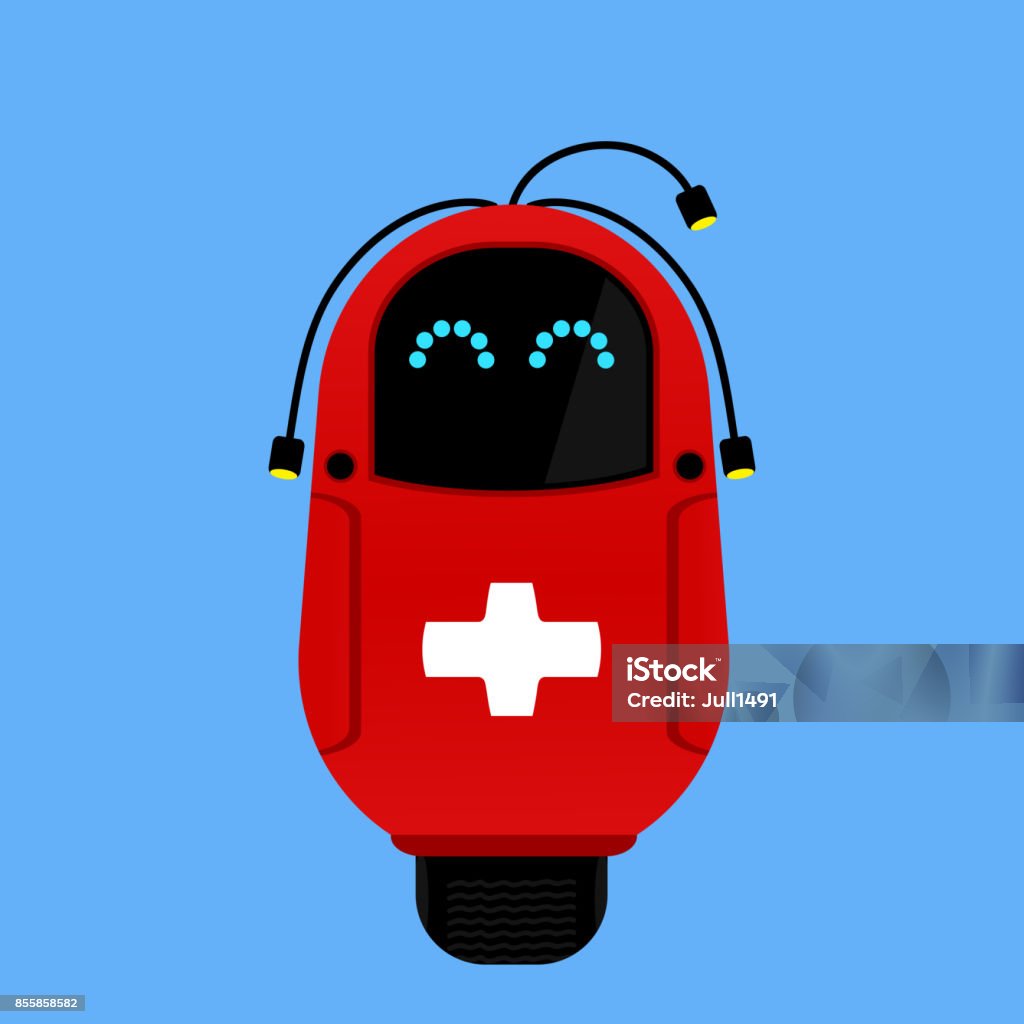 Funny Red Robot Doctor The Technology Of The Future Robotic Ambulance Stock  Illustration - Download Image Now - iStock