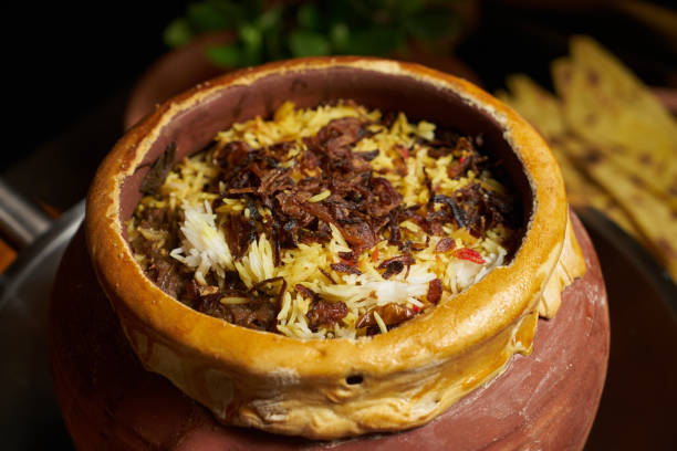istock Pilaf rice with meat and vegetables 855859804