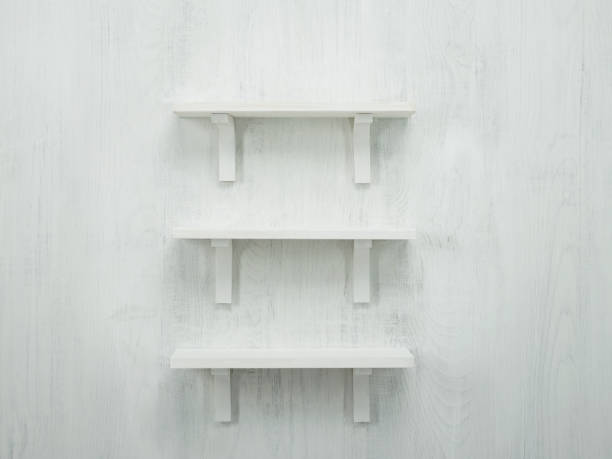 Wooden Shelf Hanging on White Wooden Wall