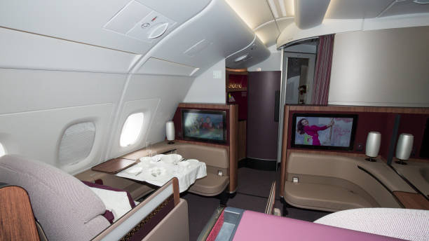 卡塔爾航空空客 a350 內政 - qatar airways 個照片及圖片檔