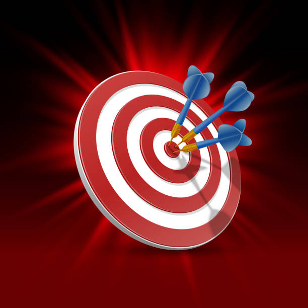 цель с дартс, цель 3d фон. - dartboard bulls eye darts pattern stock illustrations