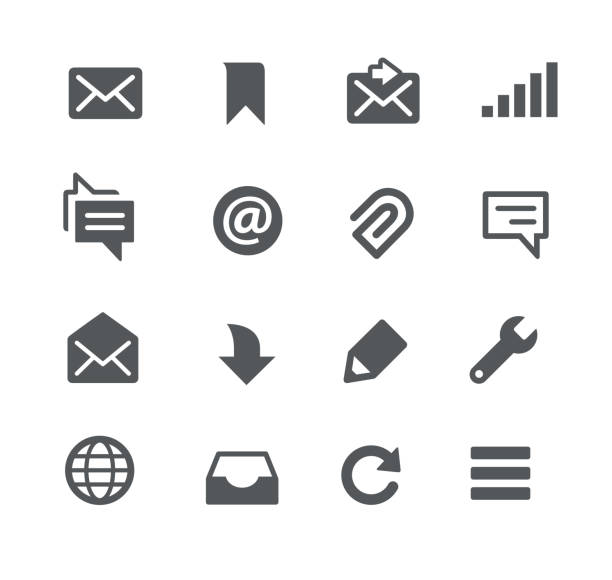 Messages Icons Vector icons for your digital or print projects. inbox filing tray stock illustrations