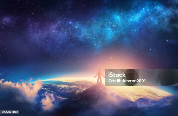 On Top Of The World Stock Photo - Download Image Now - Creation, Outer Space, God