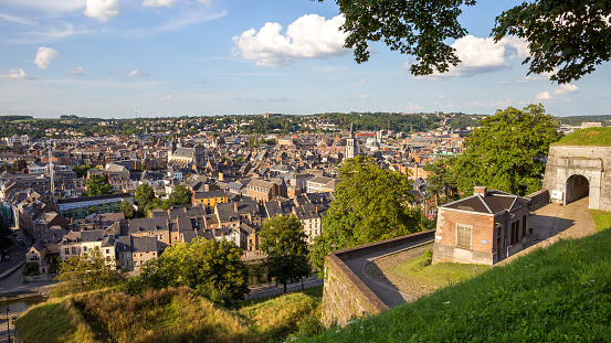 View on the city of Namur in the Ardennes, Belgium.