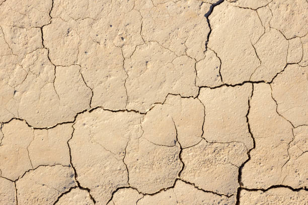 Bardenas Reales Natural Park Spain Surface of cracking dried brown mud dry riverbed stock pictures, royalty-free photos & images