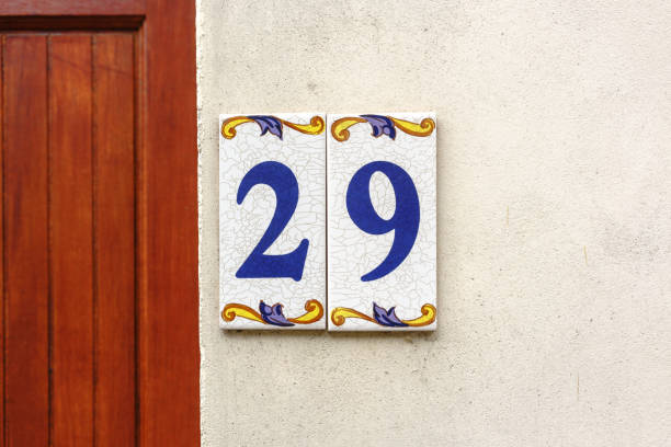 numero 29 - house numbering foto e immagini stock