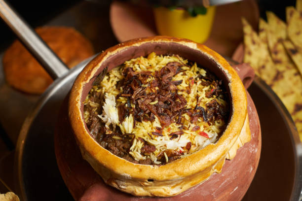 istock Pilaf rice with meat and vegetables 855898550