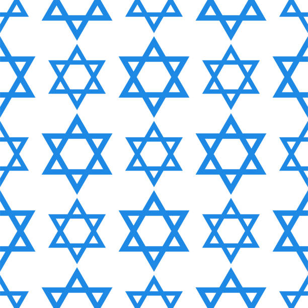 illustrations, cliparts, dessins animés et icônes de le judaïsme l’eglise david motif sans soudure traditionnelle d’étoile hanukkah synagogue religieux pâque hébraïque juif illustration vectorielle - david star shape symbol computer icon